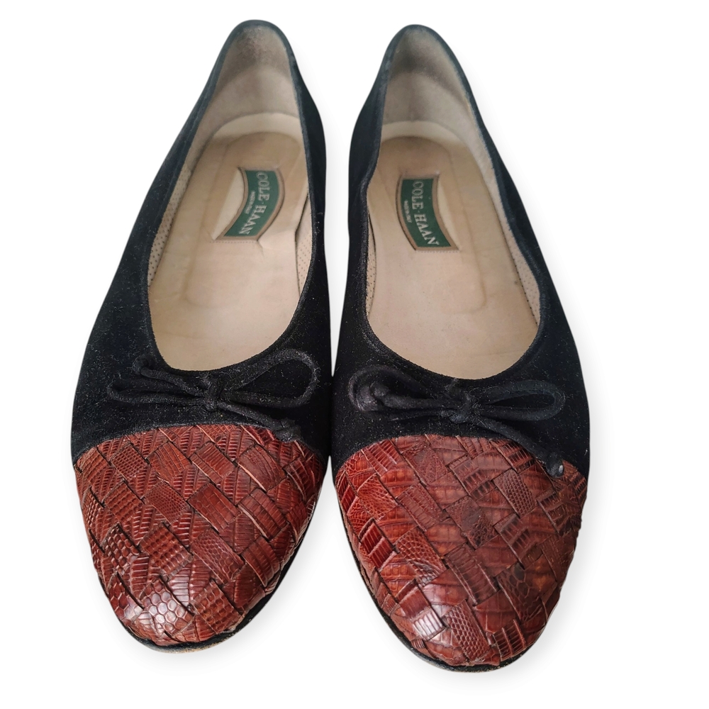 Cole Haan Black and Brown Flats with Suede Finish - Picture 9 of 9